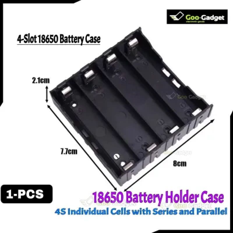 4× 18650 Battery Holder | Individual Cell Series & Parallel PCB Mountable Holder