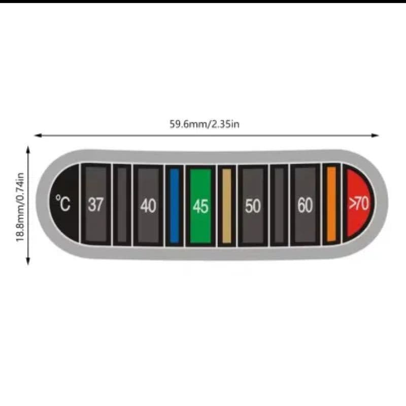 37–70°C Thermal Temperature Indicator Strip Sticker | Heat-Sensitive Temperature Monitor for Battery & Electronics