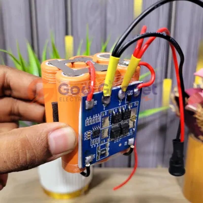 12V 5.2Ah Li-Ion Rechargeable Battery Pack | 3S2P 18650 Cells with 12A BMS | For Rechargeable Fan