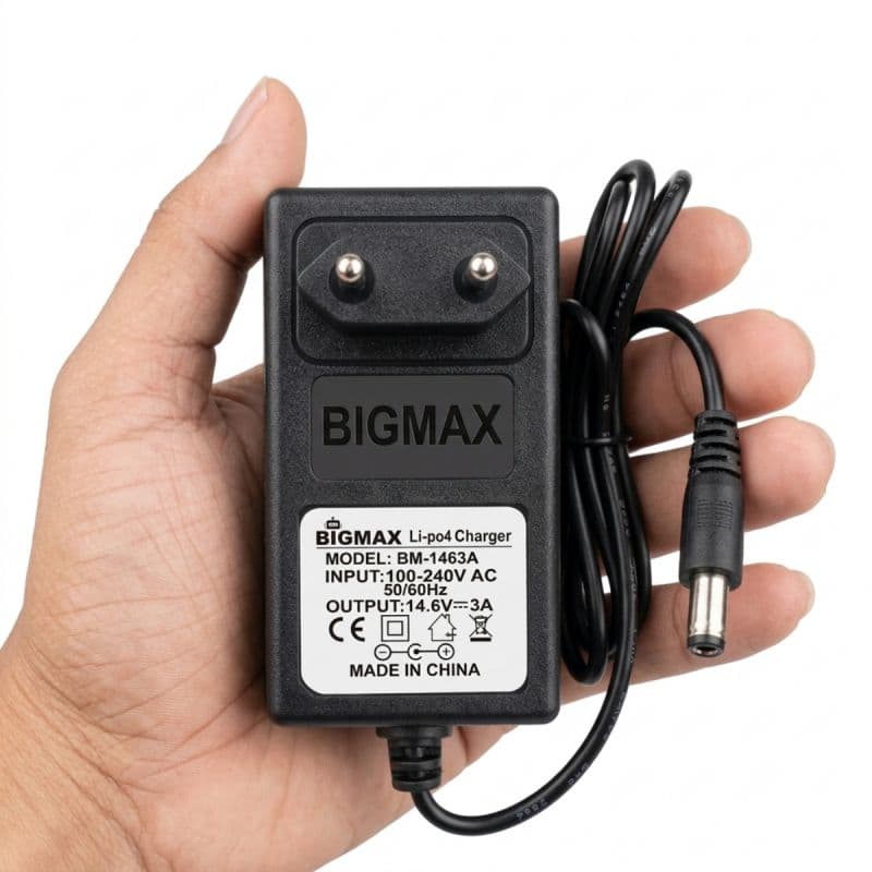 14.6V 3A LiFePO4 Battery Charger | BIGMAX BM-1463A Charger for 4S 12V LiFePO4 Battery Pack