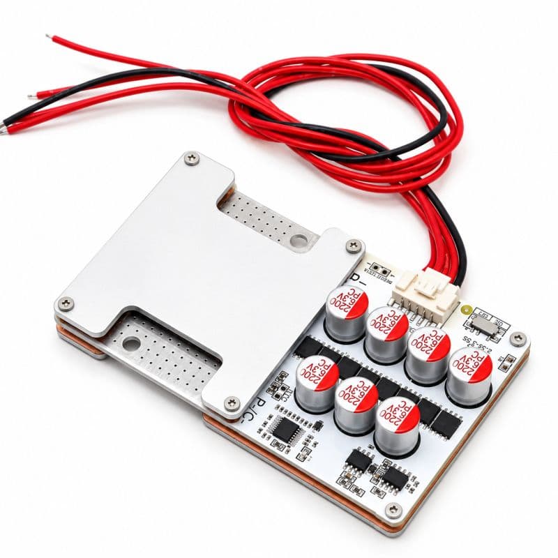 100A 4S Active Balance LiFePO4 BMS | 12V Battery Protection Board with 6A Active Balancer