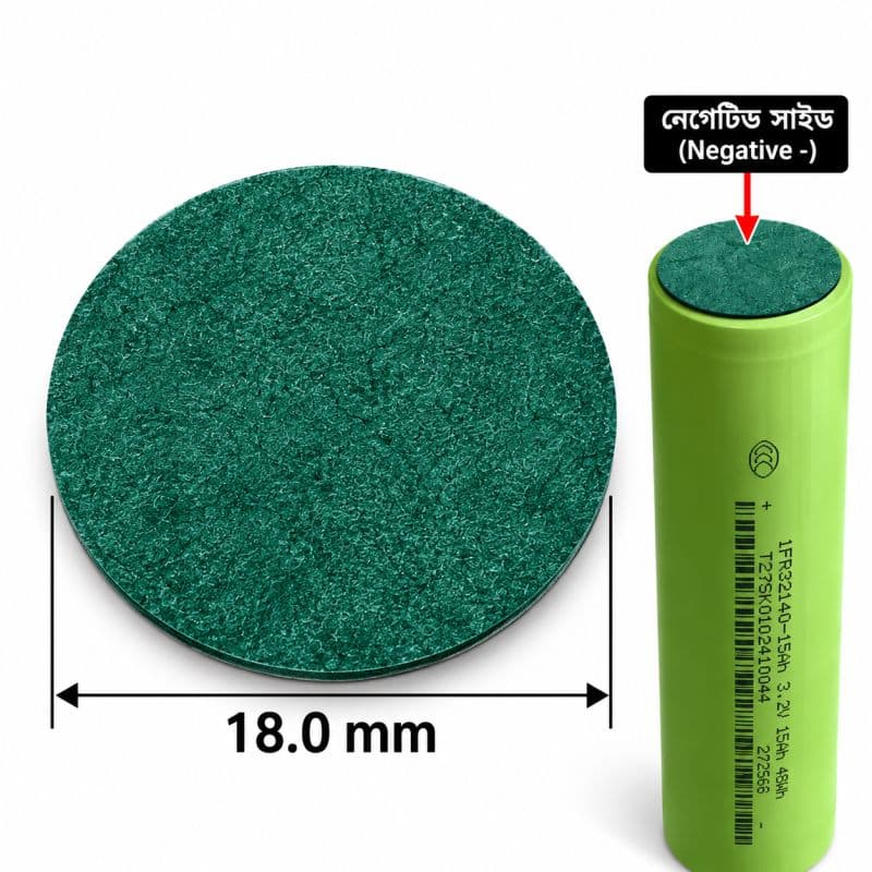 32140 / 32650 / 32700 Positive Terminal Solid Green Insulation Ring | 0.5mm LiFePO4 Battery Gasket