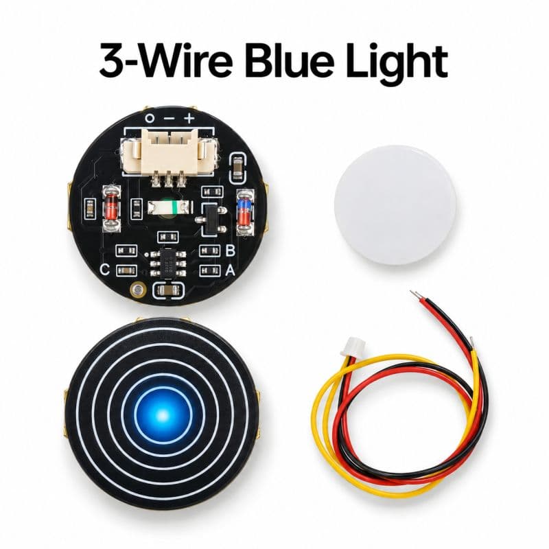 DC 3V-30V Touch Key Switch Module | 2.5A 3-Wire Blue LED Jogging Locking Bistable