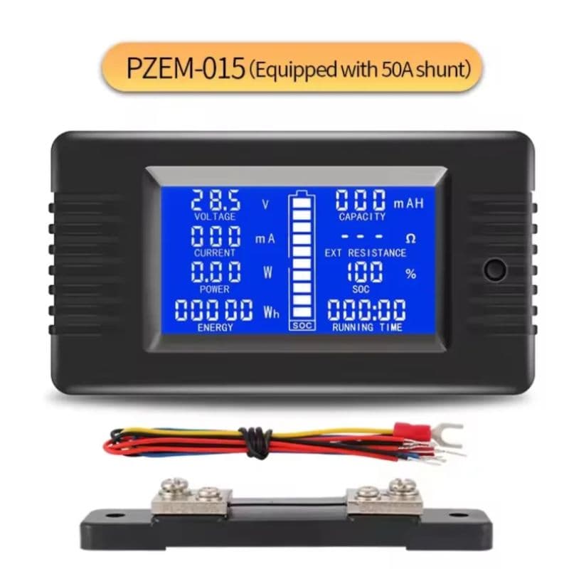 PZEM-015 0-200V 50A Battery Monitor Capacity Tester with Shunt