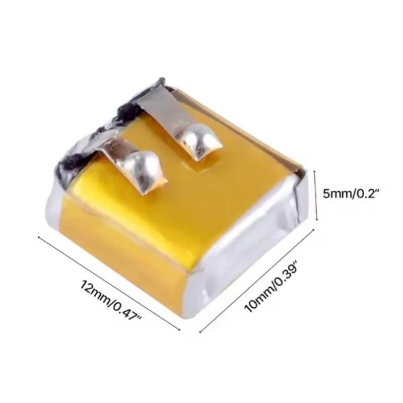 3.7V 40mAh Lithium Polymer LiPo Rechargeable Battery 12x10x5mm BDT 30 BDT 36 Save BDT 6