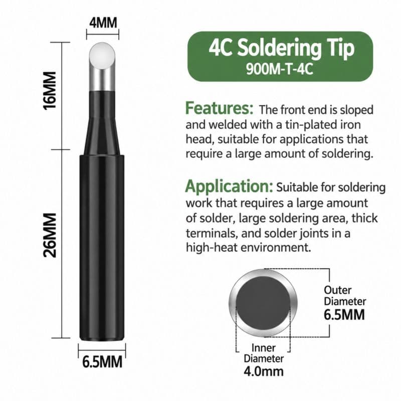 900M-T-4C Soldering Iron Tip for 936H 900M 908 Soldering Stations