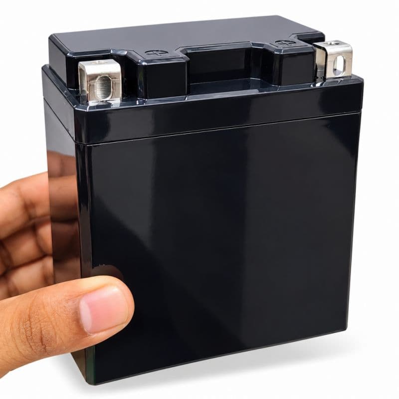 YT7 Motorcycle Self-Start Battery Storage Box with Concave Copper Terminals 113×70×130mm