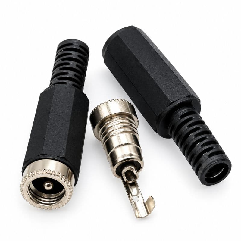 5.5×2.1mm DC Metal Female Power Jack Socket with Wire Housing