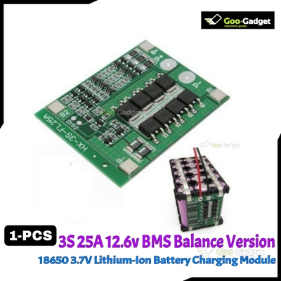3S 25A 12V 18650 Lithium Battery Protection Board | Balance Version, Li-ion BMS for Battery Safety & Efficiency S0316_img_0