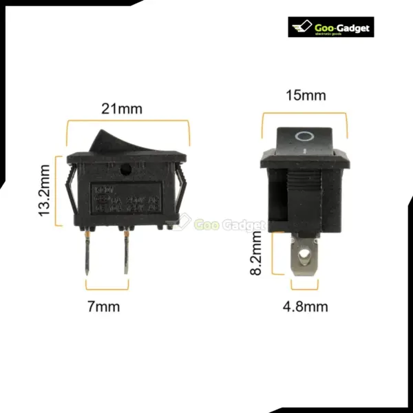 Rocker Switch ON OFF KCD5 101 Black 2 Pin SPST DC Power Switch - Image 2