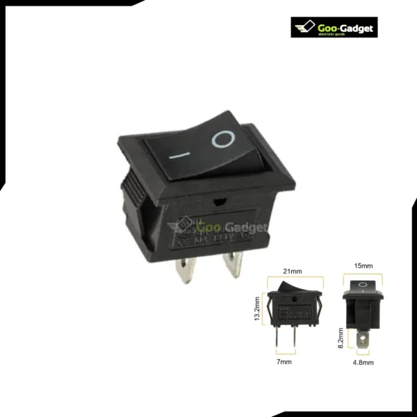 Rocker Switch ON OFF KCD5 101 Black 2 Pin SPST DC Power Switch
