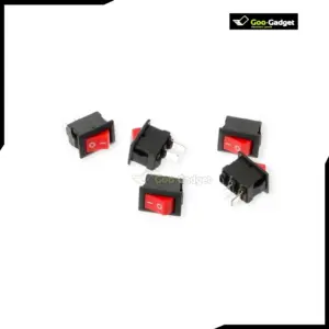 Mini Rocker Switch 2-Pin ON OFF SPST 125VAC 6A 250VAC 3A Red KCD117S