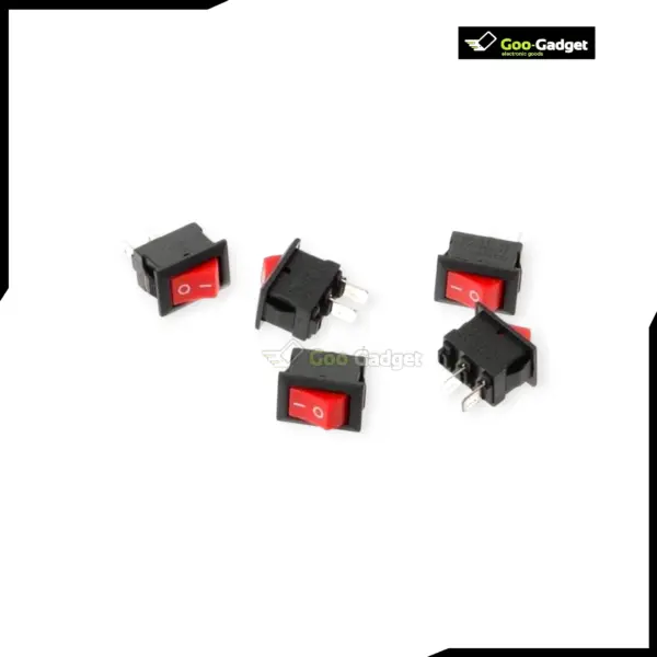 Mini Rocker Switch 2-Pin ON OFF SPST 125VAC 6A 250VAC 3A Red KCD117S