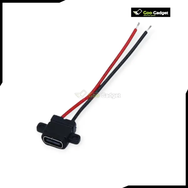 Type-C 2-Pin Waterproof Female USB-C Socket Port with Screw Hole Connector