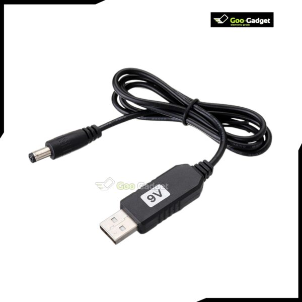 5V to 9V DC Booster Cable Mini UPS Step-Up Converter with 2.1x5.5mm Plug