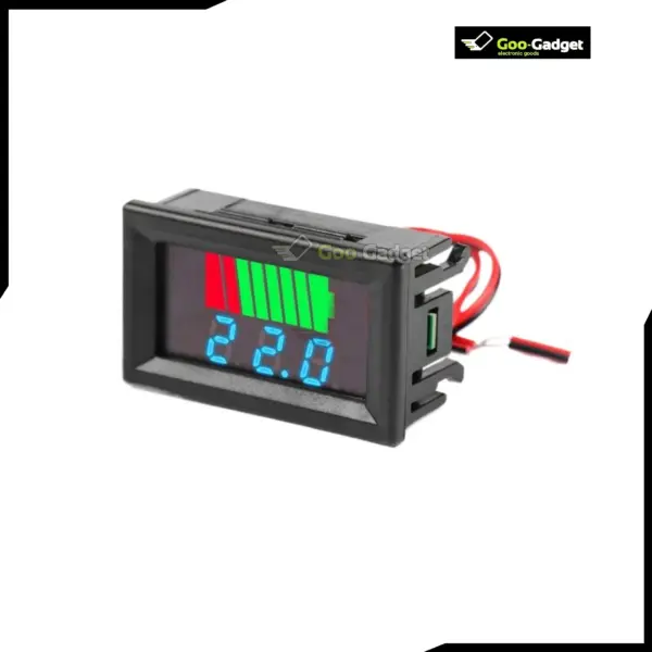 DC 12V-60V Battery Capacity Indicator Lead-Acid Battery Charge Level LED Tester with Red Digital Voltmeter for Assembly Projects