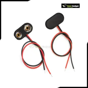 9V Battery Snap Connector T-Style Hard Plastic Clip with 2-Pin Wire Leads for DIY Electronics Assembly