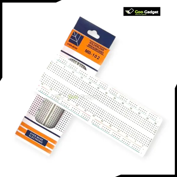 MB-102 830 Point Solderless Breadboard PCB Test and Development Board for Arduino 165mm × 56mm