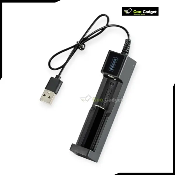 18650 Battery Charger Universal Smart USB Charging 1 Slot for Rechargeable Lithium Battery Charger Li-ion 18650 26650 14500 17670
