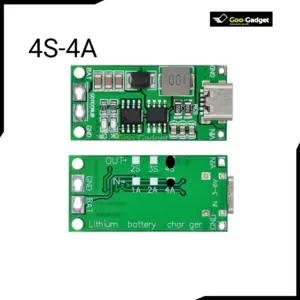 Type C BMS 4S 4A 18650 Lithium Battery Charger Board Step Up Boost Module with Overcharge Protection