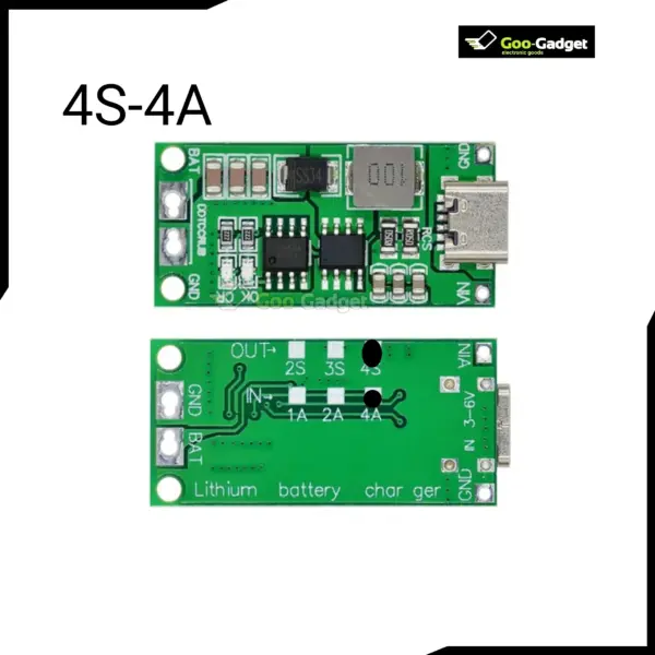 Type C BMS 4S 4A 18650 Lithium Battery Charger Board Step Up Boost Module with Overcharge Protection