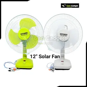 DEFENDER 12 Inch Solar Fan 12V 1.1A DC with Dual Color Speed Control and Rotation for Lithium and Acid Battery