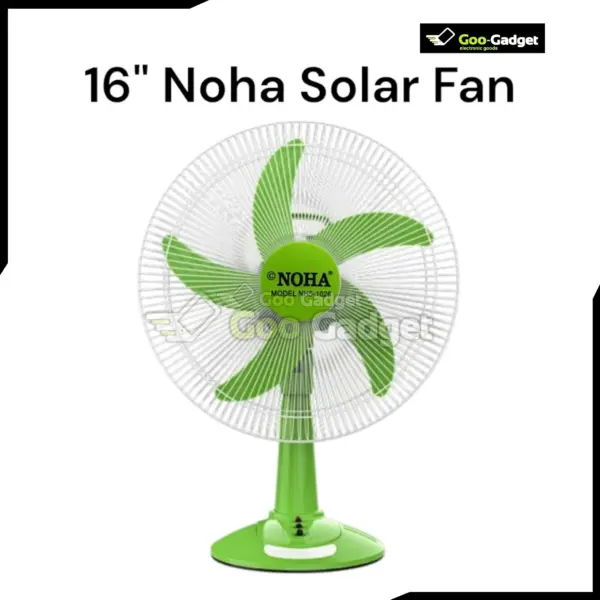 NOHA 16 Inch Solar Table Fan DC 12V with LED Light