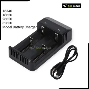 Universal Dual Slot USB Lithium Ion Battery Charger Micro USB Powered 32650 26650 18650 16340