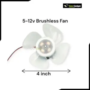 DC 5-12V Brushless Motor with 3 Leaves Clear Plastic Fan Blade for 4-Inch Fan