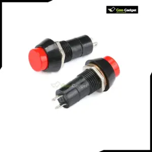 Push Button Momentary Switch 2 Pin Plastic 12mm Self-Lock 3A 150V Red