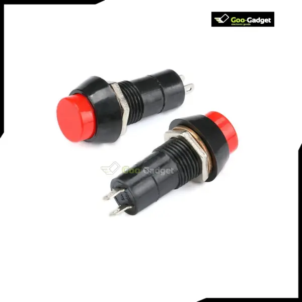 Push Button Momentary Switch 2 Pin Plastic 12mm Self-Lock 3A 150V Red