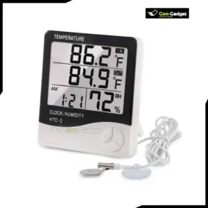 HTC-2 Digital Temperature Humidity Meter Indoor and Outdoor Sensor Clock Weather Station