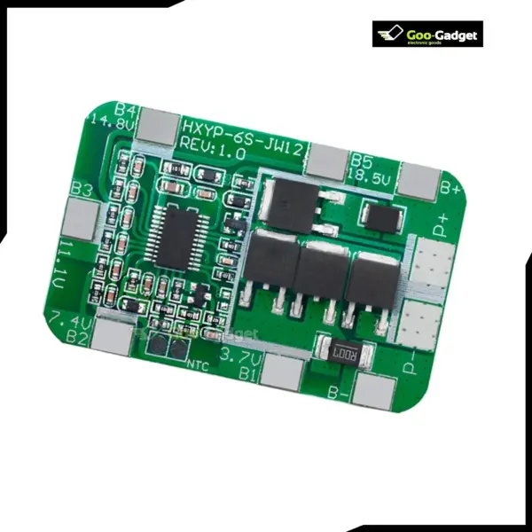 6S 12A 24V BMS Protection Board for 6-Pack 18650 Li-ion Battery Cells with Overcharge and Discharge Protection