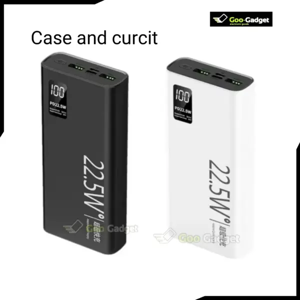 High Performance Power Bank Case with Circuit Board 22.5W Fast Charging for Dual Battery Setup