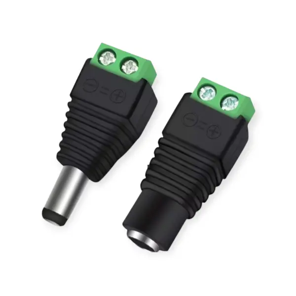 DC Male Female Connector 2.1mm x 5.5mm 1 Pair Adapter Connector