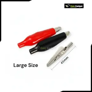 1 Pair Alligator Clips Red and Black 45mm Plastic Boot Electrical Test Clamps