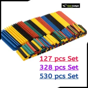 127 328 530pcs Assorted Heat Shrink Tube Kit Polyolefin Insulation Sleeving 2 to 1 for Wires and Cables